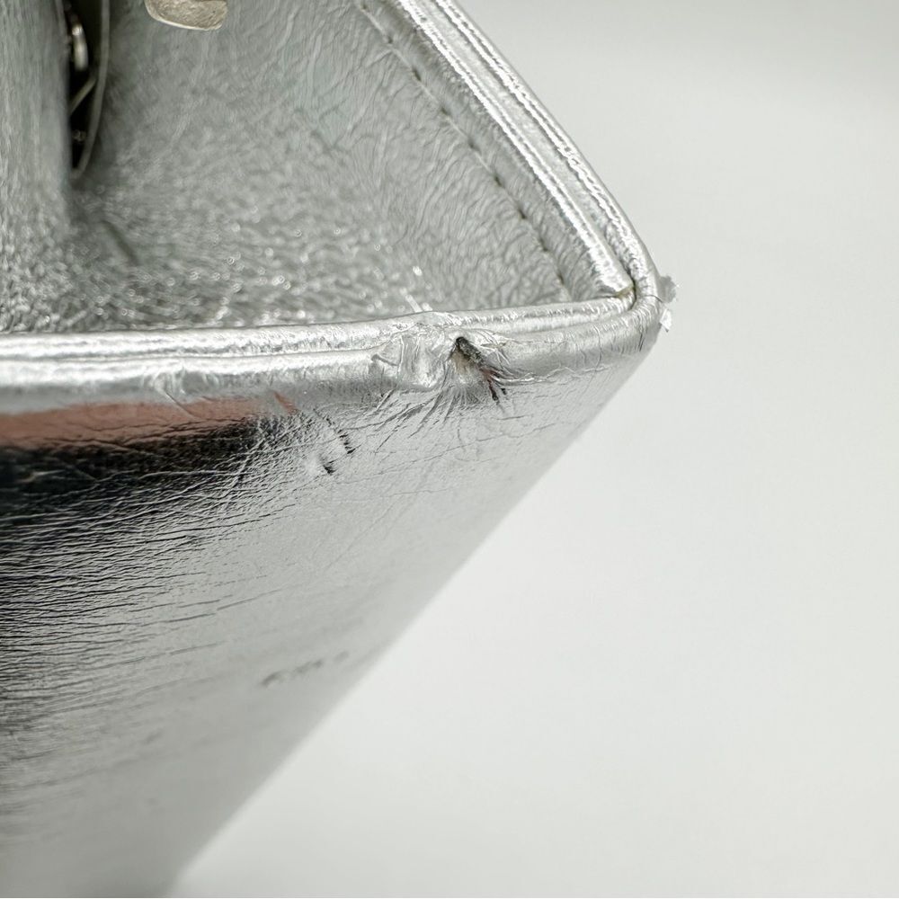 ‎CACHE Silver Metallic Convertible Clutch w/Crystal Embellishment - Picture 12 of 14
